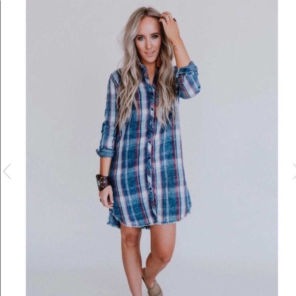 Plaid Shirt Dress Tunic NWT So Cute!